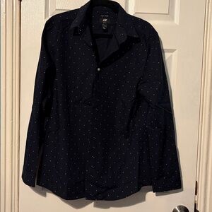 H&M Dark Blue Shirt with White Dots